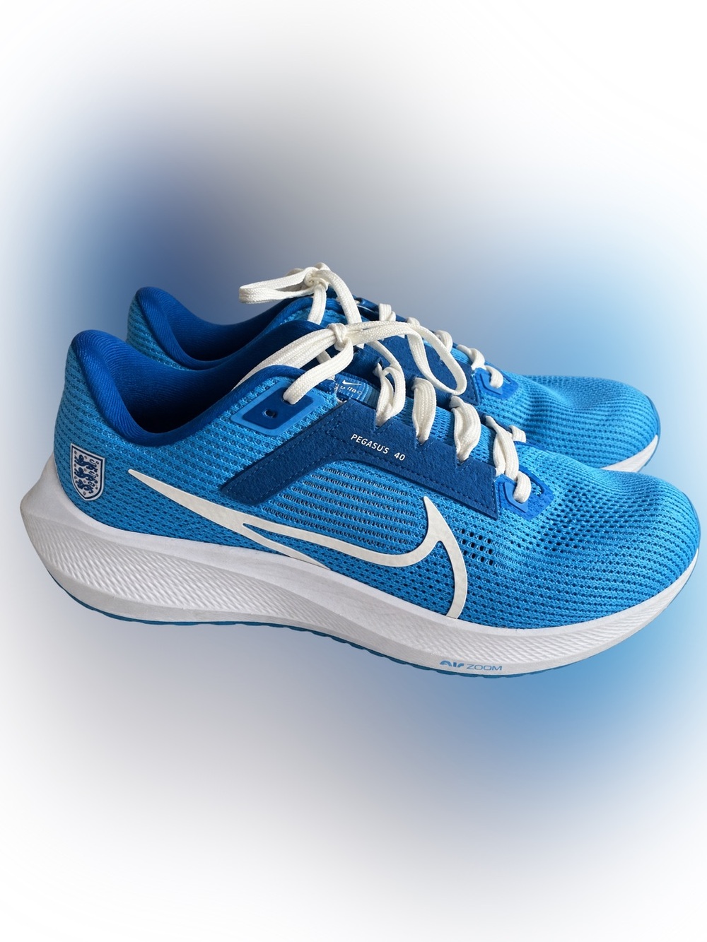 Nike Blue and White Pegasus 40 Sneakers